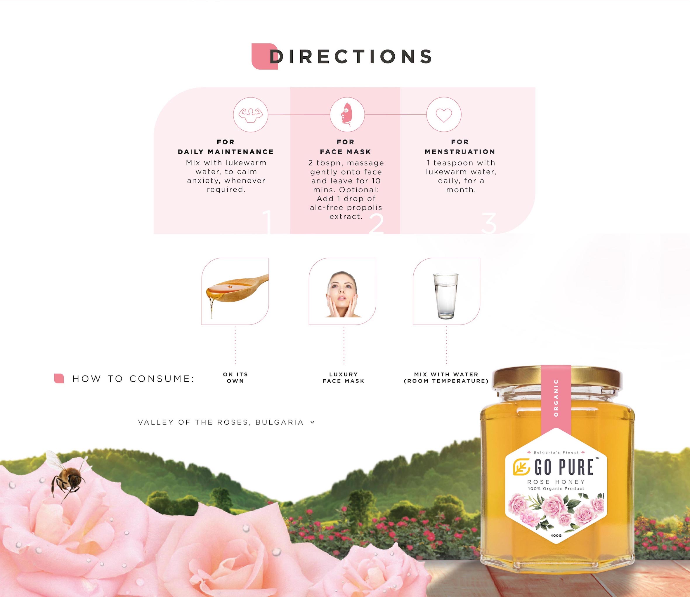 Directions to Consume Rose Honey